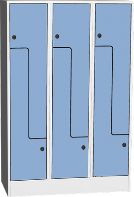 Šatní skříňky - dveře tvaru Z, HPL SZS_43_A_H - náhled